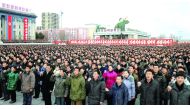Thousands rallied in Pyongyang vowing support for leader Kim Jong-Un.