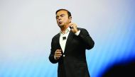 Nissan's Chairman of the Board and CEO, Carlos Ghosn, explaining Nissan Seamless Autonomous Mobility at CES 2017 in Las Vegas.