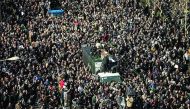 Mourners take part in the funeral of former president Akbar Hashemi Rafsanjani in Tehran, Iran, yesterday.