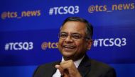 FILE PHOTO: Tata Consultancy Services (TCS) Chief Executive N. Chandrasekaran speaks during a news conference in Mumbai January 16, 2014. REUTERS/Danish Siddiqui