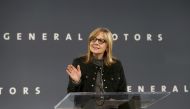 General Motors Chairman and CEO Mary Barra announces that Chevrolet will begin testing a fleet of Bolt autonomous vehicles in Michigan during a news conference in Detroit, Michigan, U.S., December 15, 2016. REUTERS/Rebecca Cook