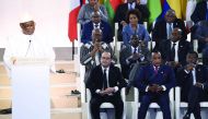 Ibrahim Boubacar Keita speaks during the 27th Africa-France summit in Bamako yesterday. Some 30 African leaders and French President Francois Hollande gathered for an Africa-France summit to discuss the jihadist threat, challenges to governance and the mi