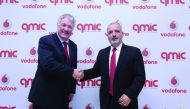 Ian Gray, CEO Vodafone Qatar (left), and Adnan Abu Dayya, CEO, QMIC at the event.
