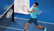  Serbia's Novak Djokovic celebrates after winning his Men's singles first round match against Spain's Fernando Verdasco. REUTERS/Jason Reed 
