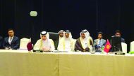 Minister of State for Foreign Affairs H E Sultan bin Saad Al Muraikhi speaking at the Organization of Islamic Cooperation (OIC) meeting on the Rohingya Muslim minority of Myanmar.