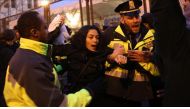 Security forces intervene anti-Trump demonstrators as they try to block entrances on the inauguration day of Donald Trump, the 45th President of the United States, in Washington, United States on January 20, 2017. (Mohammed Elshamy - Anadolu Agency).