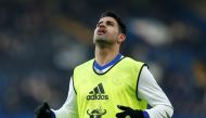 Chelsea's Diego Costa warms up before the match. Reuters / Andrew Couldridge