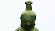 A 14th century Buddhist statue stolen by South Korean thieves from the Kannon Temple in Tsushima, Japan, in 2012. 