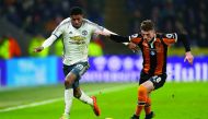  Manchester United's Marcus Rashford in action with Hull City's Josh Tymon during the Cup semi-final second leg at the Kingston Communications Stadium on Thursday.