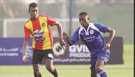 Action from the quarter-final match of the Al Kass Cup International football tournament for Under-17 teams at 
Aspire zone on Thursday.