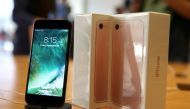 FILE PHOTO - The new iPhone 7 smartphone goes on sale inside an Apple Inc. store in Los Angeles, California, U.S., September 16, 2016. Reuters/Lucy Nicholson/File Photo
