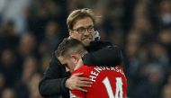 Liverpool manager Juergen Klopp and Jordan Henderson after the game Reuters / Phil Noble
