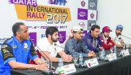 QMMF President Abdulrahman Al Mannai at a press conference along with top drivers at this week's Qatar International Rally.