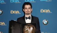 Director Damien Chazelle, winner of the Outstanding Directorial Achievement in Feature Film for 2016 award for 'La La Land,' poses in the press room during the 69th Annual Directors Guild of America Awards at The Beverly Hilton Hotel on February 4, 2017 i