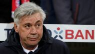 Bayern Munich coach Carlo Ancelotti before his team's match against VFL Wolfsburg. REUTERS/Michaela Rehle 
