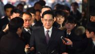 Samsung Group leader Jay Y Lee appeared at the South Korean special prosecutor's office on Monday for questioning as part of a wider investigation into an influence-peddling scandal that could topple President Park Geun-Hye. PHOTO: AFP.