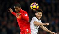Liverpool's Georginio Wijnaldum in action with Tottenham's Son Heung-min Action Images via Reuters / Carl Recine