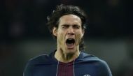 Paris Saint-Germain's Edinson Cavani celebrates scoring their fourth goal Reuters / Christian Hartmann Livepic
