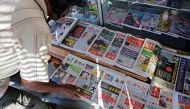 Newspapers with images of Kim Jong Nam on the front pages, at a news-stand outside Kuala Lumpur, Malaysia Feb 15, 2017. Reuters.