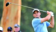 Sam Saunders hits from the ninth hole tee box during the first round of the Genesis Open golf tournament at Riviera Country Club in California, USA on Thursday. 