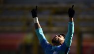 Inter Milan's Brazilian forward Gabriel Barbosa Almeida celebrates after scoring a goal during the italian Serie A football match Bologna vs Inter-Milan at the Dall'Ara Stadium in Bologna on Febuary 19, 2017. / AFP / FILIPPO MONTEFORTE
