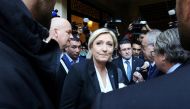 Marine Le Pen, French National Front (FN) political party leader and candidate for French 2017 presidential election, leaves after refusing a headscarf for her meeting Lebanon's Grand Mufti Sheikh Abdul Latif Deryan, in Beirut, Lebanon February 21, 2017. 