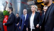 Marine Le Pen, French National Front (FN) political party leader and candidate for French 2017 presidential election, leaves a hotel after delivering a news conference in Beirut, Lebanon February 21, 2017. REUTERS/Jamal Saidi