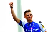 German sprinter Marcel Kittel of Quick Step celebrates on stage after winning the stage two of the Tour of Abu Dhabi, yesterday.