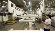 A worker assembles a hospital bed in Linet factory in Slany, Czech Republic, February 7, 2017. Picture taken February 7, 2017. REUTERS/David W Cerny