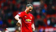 Manchester United's Zlatan Ibrahimovic looks dejected after the Premier League game against Bournemouth at Old Trafford yesterday. 