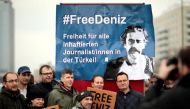 Protestors demonstrate, calling for the freedom of German-Turkish journalist Deniz Yucel, in the streets of Berlin, Germany, February 19, 2017. REUTERS/Axel Schmidt.