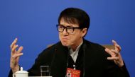 Hong Kong actor Jackie Chan, delegate of the Chinese People's Political Consultative Conference (CPPCC), attends a news conference during the ongoing National People's Congress (NPC) at the Chinese parliament, in Beijing, China March 7, 2017. REUTERS/Jaso