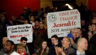 Arsenal fans protest against manager Arsene Wenger after the match Action Images via Reuters / John Sibley 
