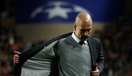 Manchester City manager Pep Guardiola looks dejected after the game. Reuters / Andrew Couldridge Livepic
