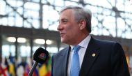 European Parliament President Antonio Tajani speaks to the media as he arrives to attend the European Union (EU) Leaders Summit in Brussels, Belgium on March 9, 2017.  Dursun Aydemir - AA

