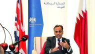 British Ambassador to Qatar Ajay Sharma addressing the media at the British embassy yesterday.