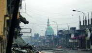 A view of the destroyed street as the Iraqi counter-terrorism unit advances towards the Yabasat neighbourhood during their ongoing offensive to push Islamic State (IS) militants out of Mosul, yesterday.