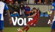Clint Dempsey #8 of the United States scores his third goal of the night against Honduras during their FIFA 2018 World Cup Qualifier at Avaya Stadium on March 24, 2017 in San Jose, California. Ezra Shaw/AFP