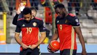 Belgium's Mousa Dembele (L) and Romelu Lukaku. REUTERS/Yves Herman
