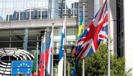 A British flag flies at the entrance of the European Parliament in Brussels, Belgium, March 28, 2017. REUTERS/Yves Herman