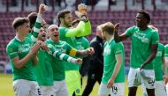Celtic's Scott Brown and teammates celebrate winning the Scottish Premiership Reuters / Russell Cheyne Livepic
