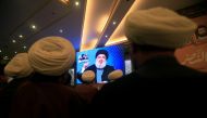 Hezbollah leader Sayyed Hassan Nasrallah addresses his supporters through a screen during a rally commemorating the annual Martyrs Leaders Day in Jebshit village, southern Lebanon, February 16, 2017.  (REUTERS) Iran's support for Lebanese Shiite movement 