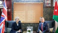 Jordan's King Abdullah II meets with British Prime Minister Theresa May in Amman, Jordan April 3, 2017. Bashar Alaeddin/Jordanian Royal Palace/Handout via Reuters 