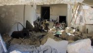 A picture taken on April 4, 2017 shows destruction at a hospital in Khan Sheikhun, a rebel-held town in the northwestern Syrian Idlib province, following a suspected toxic gas attack. AFP / Omar haj kadour
