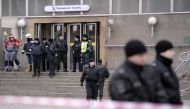 SECURED. Police officers guard the entrance to Sennaya Square metro station in Saint Petersburg on April 3, 2017. Olga Maltseva/AFP.