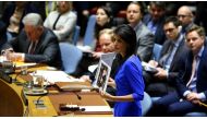 U.S. Ambassador to United Nations Nikki Haley speaks during a meeting of United Nations Security Council at U.N. headquarters, on April 5, 2017 in in New York, United States.