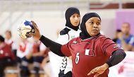 Sulaima Al Marri in action at the GCC Women's Games in Doha last month. Sulaima was voted Qatar’s best handball player at the Games.