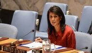FILE PHOTO - United States Ambassador to the United Nations Nikki Haley delivers remarks at the Security Council meeting on the situation in Syria at the United Nations Headquarters, in New York, U.S, April 7, 2017. Reuters/Stephanie Keith/File Photo 