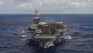 The US Navy's Carl Vinson aircraft carrier has been deployed to the Korean Peninsula in a show of force against growing threats from the North. Reuters 
