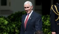 US Vice President Mike Pence arrives for the swearing in ceremony of Judge Neil Gorsuch as an Associate Supreme Court Justice in the Rose Garden of the White House in Washington, U.S., April 10, 2017. Reuters/Joshua Roberts
